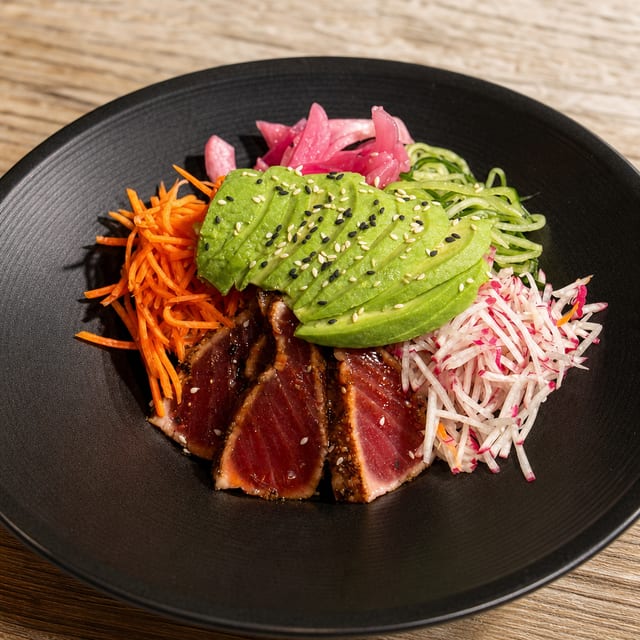 Ahi Tuna Seared Rare.